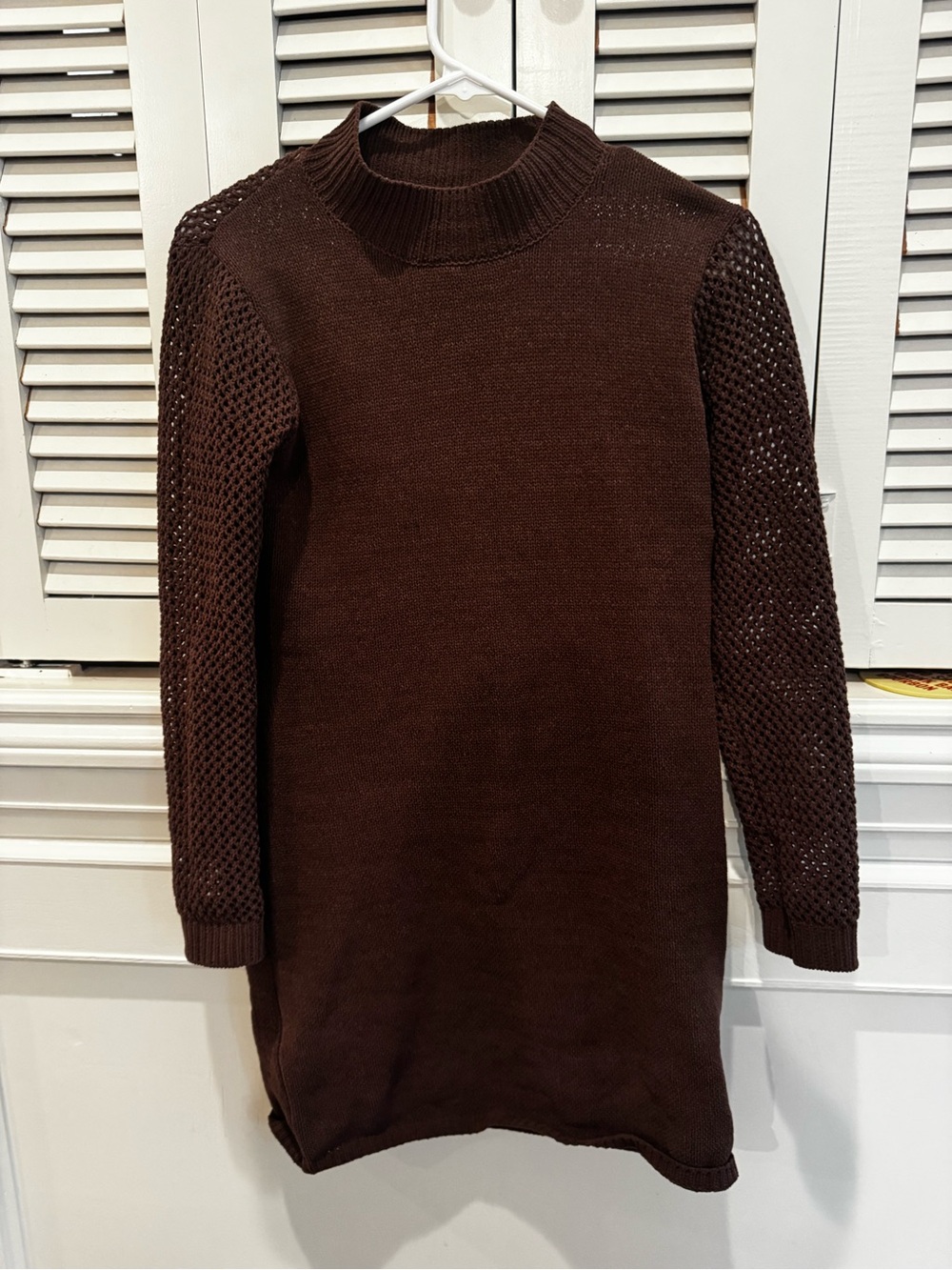 Zara Dark Brown Knit Cowl Sweater Dress